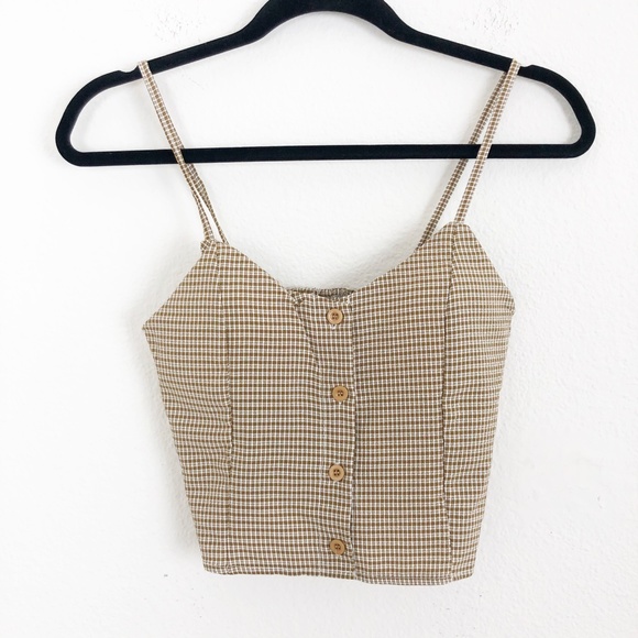LF Pants - LF Gingham Brown 2 Piece Tank and Short Set Size M
